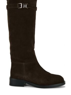 Over-the-Knee Suede Boots in Dark Brown